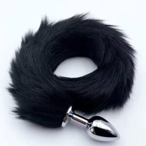 Silver Fox - Plug Metálico con Cola de Zorro